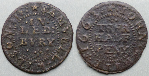Ledbury, Samuell Wilson, John White 1663 halfpenny